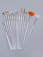 Набор кистей для наращивания и дизайна ногтей, 15 шт., белый - Фото 6