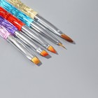 Набор кистей для наращивания и дизайна ногтей, 5 шт, 18 см, разноцветный - Фото 2