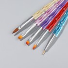 Набор кистей для наращивания и дизайна ногтей, 5 шт, 18 см, разноцветный - Фото 4