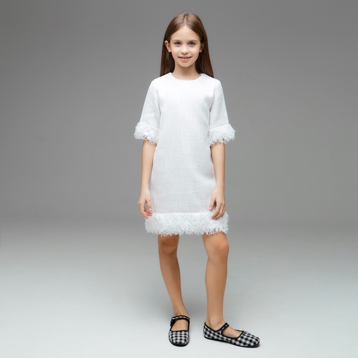Платье для девочки MINAKU: PartyDress цвет белый, рост 128 - фото 1907285442