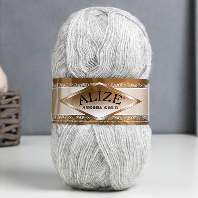 Пряжа для вязания спицами, крючком ALIZE, Angora Gold, 20% шерсть, 80% акрил, 550 м/100 г, (208)