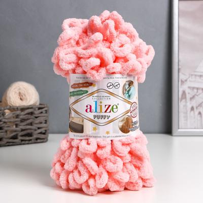 Плюшевая пряжа для вязания руками ALIZE, Puffy, 100% микрополиэстер, 9 м/100 г, (638 детский розовый)