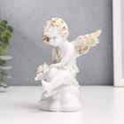 Сувенир полистоун "Белоснежный ангел, золотая патина на крыльях, с розами" 12х9,7х6,8 см - Фото 4