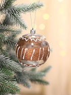 Ёлочные игрушки «Праздничное настроение», орнамент, шары новогодние, набор 3 шт., d=8 см, золотистый - фото 119689994