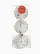 Ёлочные игрушки «Феклиста», шары новогодние, d=8 см, 3 шт., серебристо-белый - Фото 5