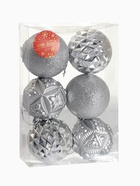Ёлочные игрушки «Саманта», шары новогодние, d=8 см, 6 шт., серебро - Фото 6