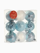 Ёлочные игрушки «Ренна», шары новогодние, d=6 см, набор 9 шт., белый зелёный 6536932