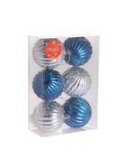 Ёлочные игрушки «Роксолана», шары новогодние, набор 6 шт., d=8 см, бело - синий - Фото 6