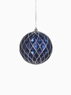 Ёлочные игрушки «Корнелия сеточка», шары новогодние, d=10 см, набор 3 шт., серебристо-синий - фото 7486096