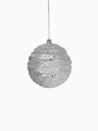 Ёлочные игрушки «Корнелия сеточка», шары новогодние, d=10 см, набор 3 шт., серебристо-синий - фото 7486097