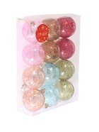 Ёлочные игрушки «Дженна прозрачный», шары новогодние, d=6 см, набор 12 шт., МИКС 6536946