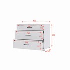 Комод Victor с 3 ящиками, 800х659х446, Белый/Бетон - фото 21346153