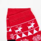 Носки детские «Узоры и олени» цвет красный, размер 20-22 - фото 22668424