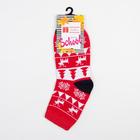 Носки детские «Узоры и олени» цвет красный, размер 20-22 - фото 22668426