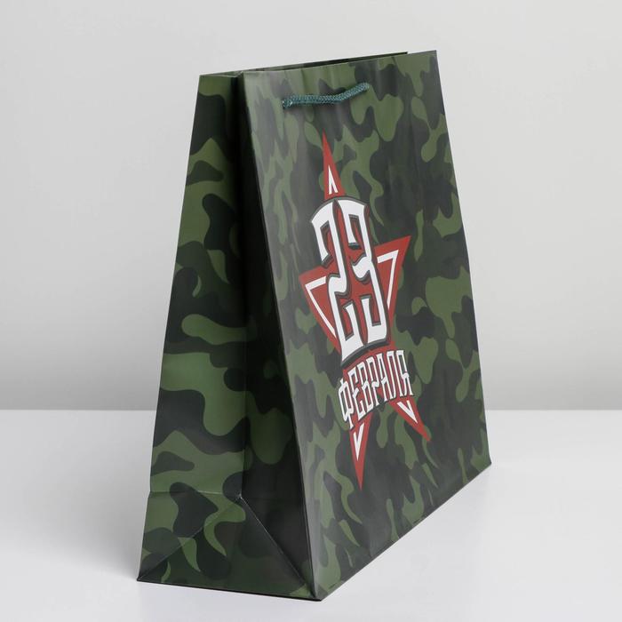 Пакет ламинированный горизонтальный «С праздником!», L 28 × 38 × 9 см 6631908