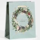 Пакет ламинированный вертикальный «Новогодний венок», S 11,5 × 14,5 × 5,5 см - Фото 3