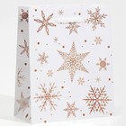 Пакет ламинированный вертикальный «Снежинки», S 11,5 × 14,5 × 5,5 см - фото 319719518