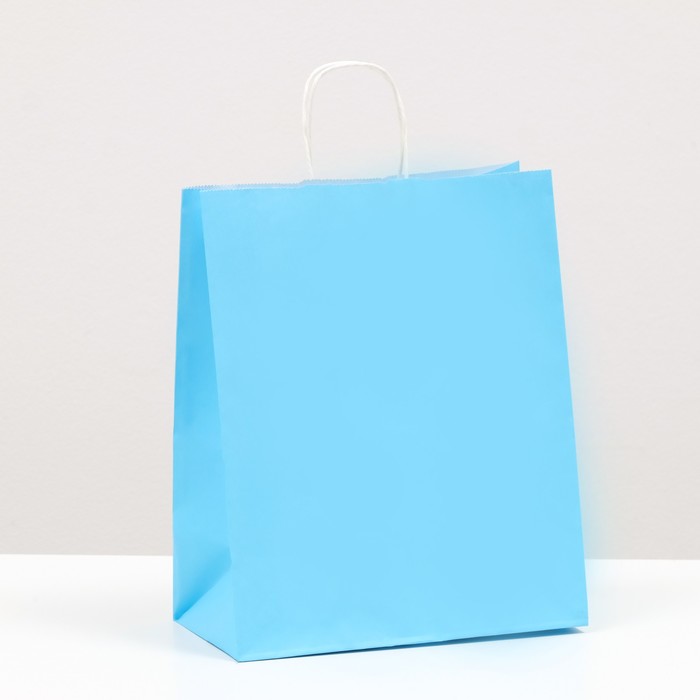 Пакет крафт "Радуга" голубой, 22 х 12 х 27 см - Фото 1