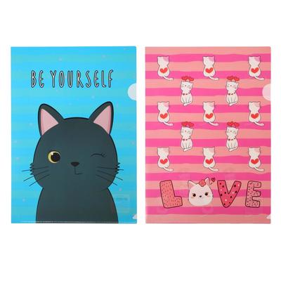 Папка-уголок А4, 180мкм, дизайн микс* 2 вида