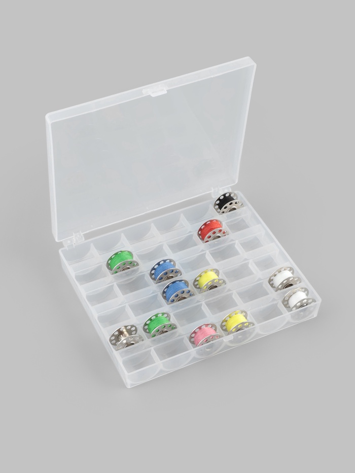 Органайзер для ниток, на 36 шпулек, 14.5×12×2.5 см, прозрачный