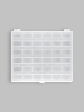 Органайзер для ниток, на 36 шпулек, 14.5×12×2.5 см, прозрачный