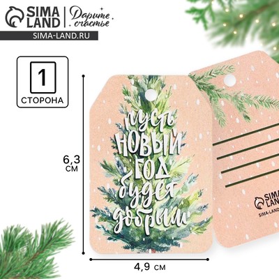 Шильдик новогодний на подарок «Пожелание», 4.5×6 см