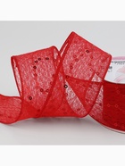 Лента декоративная «Пайетки», 40 мм, 9±0.5 м, красная - Фото 2