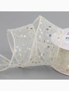 Лента декоративная «Пайетки», 40 мм, 9 ± 0,5 м, цвет бежевый - Фото 2