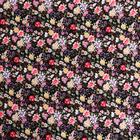 Лоскут, мелкий цветочек на чёрном хлопке, 50 × 50 см - фото 8168366