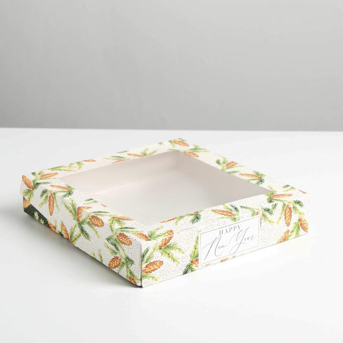 Коробка складная «Шишки», 20 × 20 × 4 см