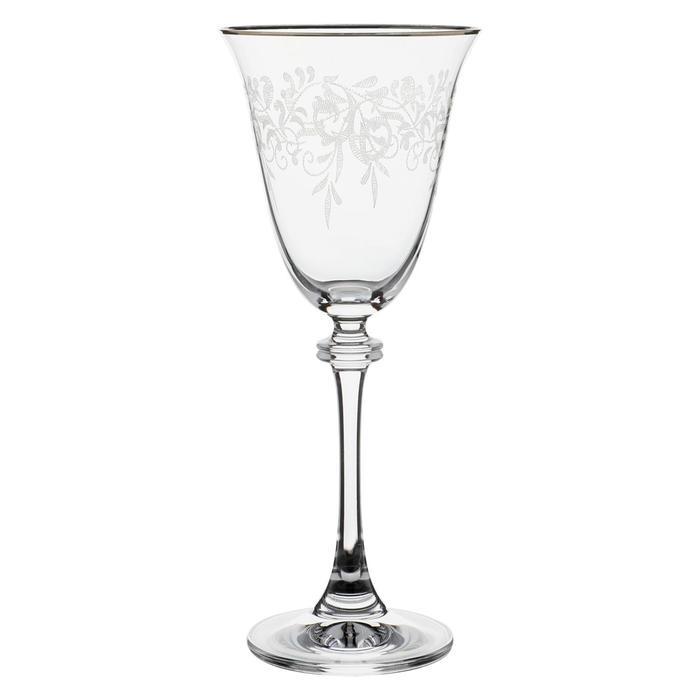 Набор бокалов для белого вина Asio, декор «Панто, затирка платина, отводка платина», 185 мл x 6 шт. - Фото 1