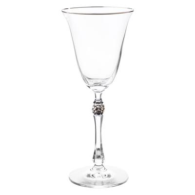 Набор бокалов для белого вина Parus, декор «Отводка платина, платиновый шар», 185 мл x 6 шт.