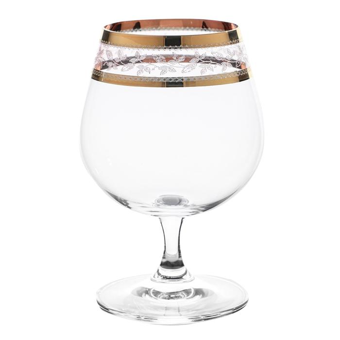 Набор бокалов для бренди Sylvia, декор «Панто золото», 400 мл x 6 шт. - Фото 1