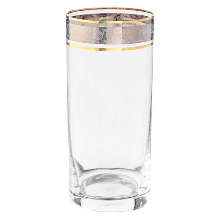Набор стаканов для воды, декор «Панто платина, отводка золото», 350 мл x 6 шт. - Фото 1