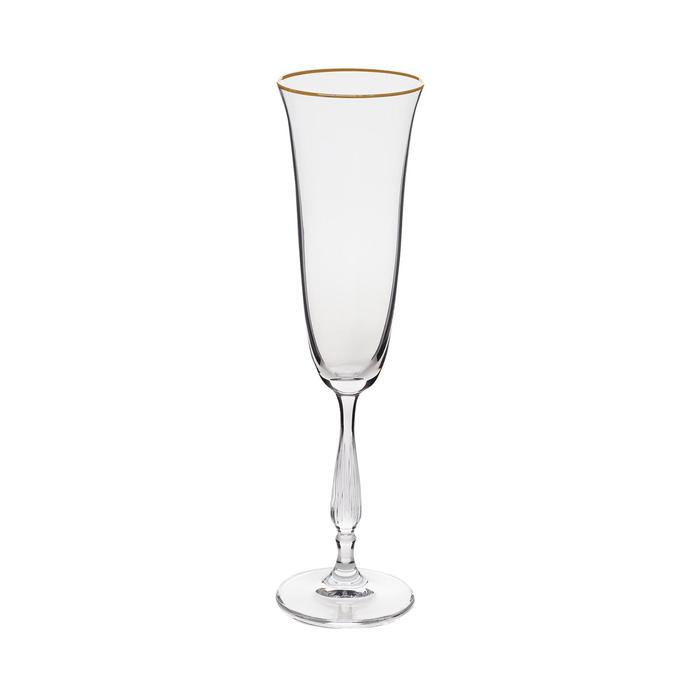 Набор бокалов для шампанского, декор «Отводка золото», 190 мл x 6 шт. - Фото 1