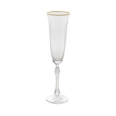 Набор бокалов для шампанского Parus, декор «Панто, отводка золото», 190 мл x 6 шт.