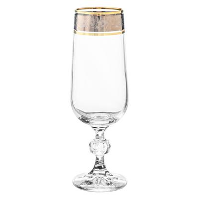 Набор бокалов для шампанского Sterna, декор «Панто платина, отводка золото», 180 см x 6 шт.