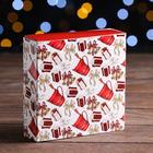 Коробка под 9 конфет с ячейками новогодняя «Какао», 13.5×13.5×3.5 см - Фото 2