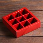 Коробка под 9 конфет с ячейками новогодняя «Какао», 13.5×13.5×3.5 см - Фото 3