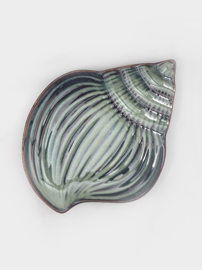 Блюдо сервировочное «Ракушка», 18.5×14 см, керамика, бирюзовое