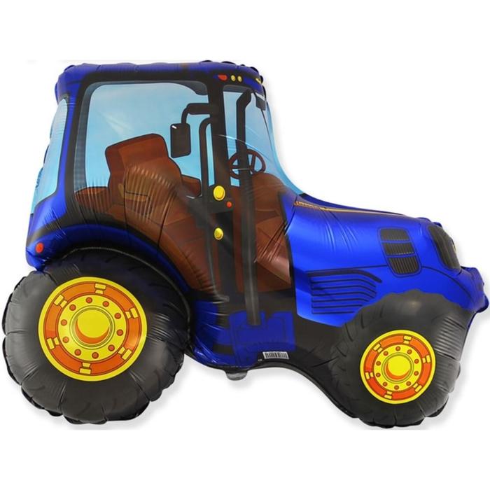 Шар фольгированный 12 «Трактор синий», мини-фигура