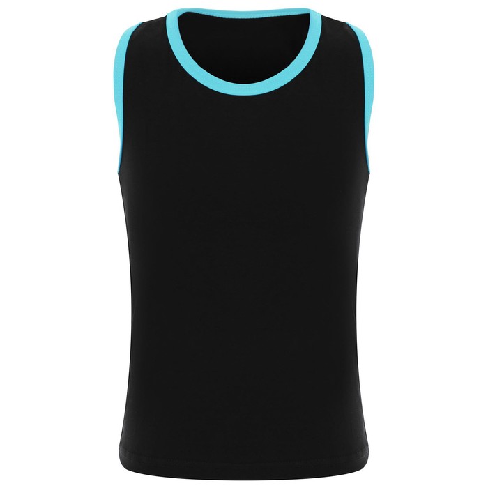 Майка-борцовка для гимнастики и танцев Grace Dance, р. 42, цвет чёрный/голубой