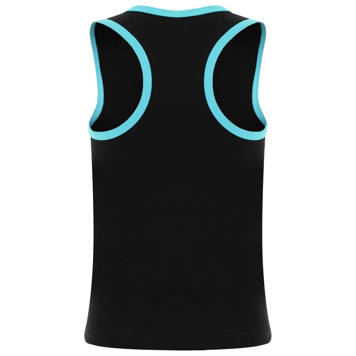 Майка-борцовка для гимнастики и танцев Grace Dance, р. 42, цвет чёрный/голубой