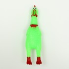 Игрушка пищащая "Задумчивая курица" малая для собак, 16,5 см, ярко-зелёная - Фото 2
