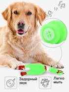 Игрушка пищащая «Задумчивая курица» малая для собак, 16.5 см, ярко-зелёная - Фото 2