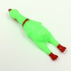 Игрушка пищащая "Задумчивая курица" малая для собак, 16,5 см, ярко-зелёная - фото 6462204