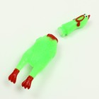 Игрушка пищащая "Задумчивая курица" малая для собак, 16,5 см, ярко-зелёная - фото 6462205