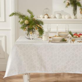 Скатерть «Этель» Winter mood, 142×220±3 см, 115±10 г, серебристая