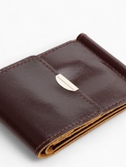 Зажим для купюр на кнопке, для монет, карт, коричневый - Фото 2