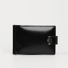 Зажим для купюр на кнопке, для монет, для карт, цвет чёрный - Фото 1